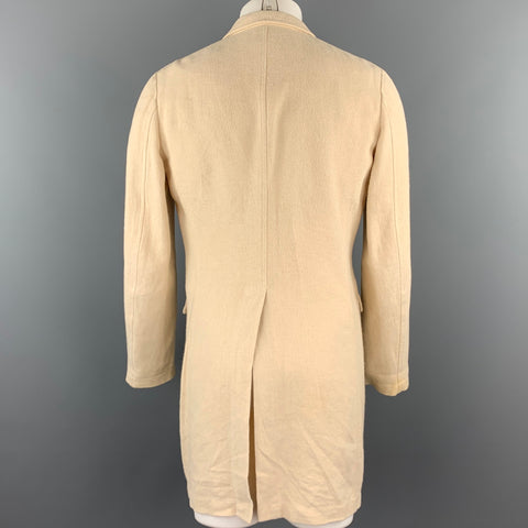 COMME des GARCONS HOMME PLUS Size S Beige Woven Hemp Notch Lapel Coat