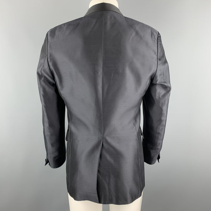 TIGER of SWEDEN Size 40 Black Silk Shawl Collar Sport Coat