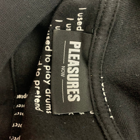 PLEASURES Taille L T-shirt à manches longues en coton graphique noir blanc