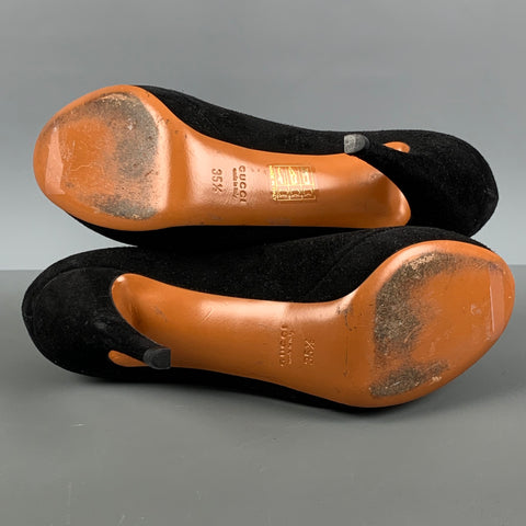 GUCCI Taille 5.5 Escarpins à plateforme en daim noir