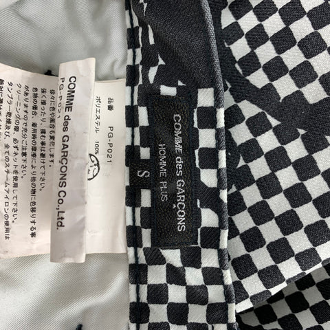COMME des GARCONS HOMME PLUS Size S Black & White Checkered Skull Polyester Capri Casual Pants