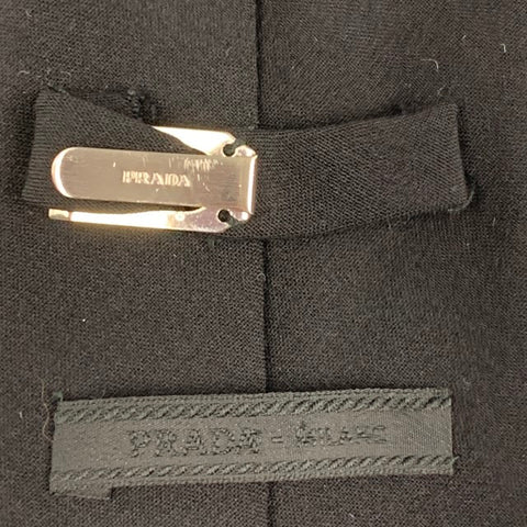 PRADA Black Virgin Wool Blend Tie