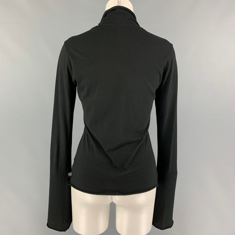 JAMES PERSE Talla 2 Top informal de cuello alto de algodón negro