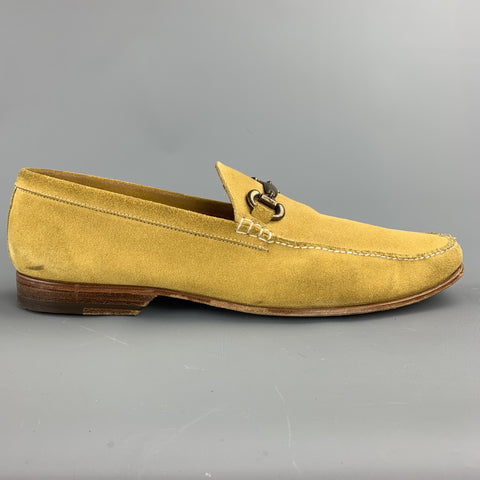 BARRETT Size 11 Yellow Suede Horsebit Loafers