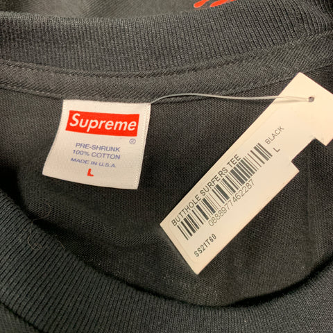 SUPREME SS21 Size L Black Rock Concert Cotton Crew-Neck T-shirt