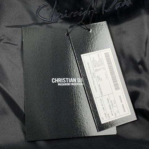 CHRISTIAN DADA FW 19 Size 42 Black Copper Cotton Velvet Feather Embroidery Bomber Jacket