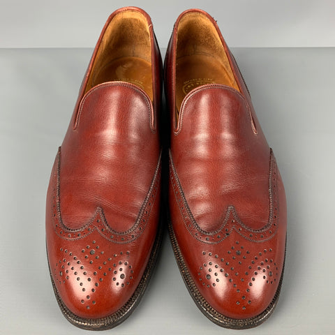 WILDSMITH Size 8.5 Burgundy Perforated Leather Wingtip Loafers