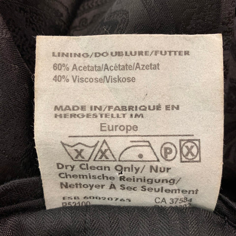 ARENA Talla 32 Pantalón de vestir con bragueta y cremallera en mezcla de acetato de cachemira negro