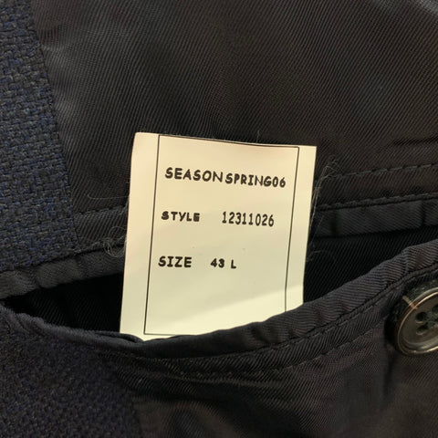 BROOKS BROTHERS Taille 48 Long Navy Silk Blend Manteau de sport à simple boutonnage
