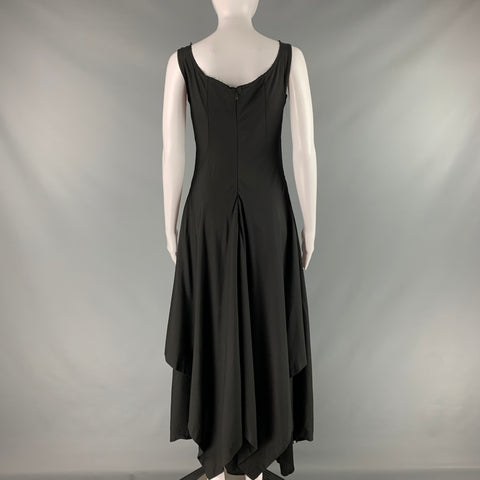 YOHJI YAMAMOTO Size S Black Silk Layered Long Dress