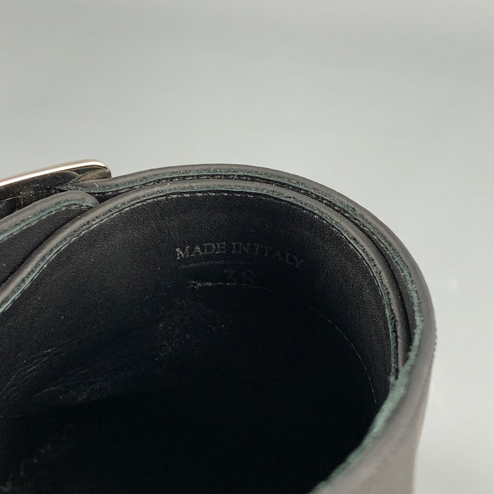 MAISON MARGIELA Size 8 Black Rubberized Leather Clog Boots