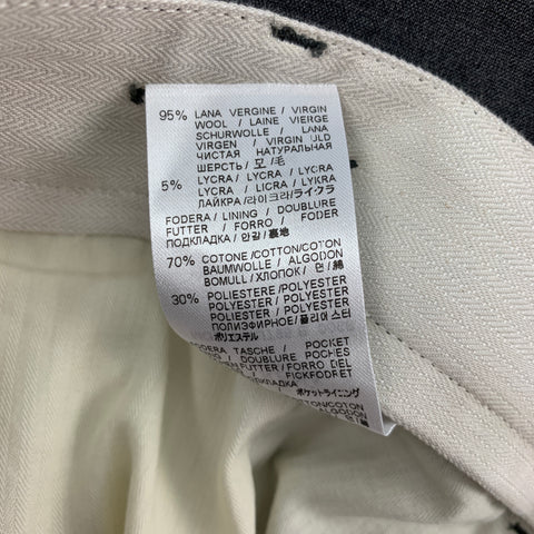 BARENA Taille 34 Pantalon habillé en laine / Lycra gris foncé à revers
