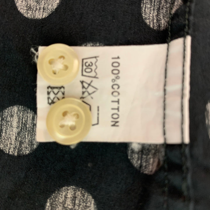 J. LINDEBERG Size M Polka Dot Cotton Button down Black Long Sleeve Shirt