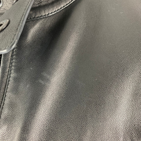 RALPH LAUREN Size 8 Black Studded Leather Zip Up Jacket