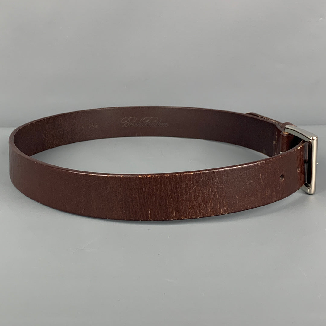 BROOKS BROTHERS Size 30 Brown Leather Belt
