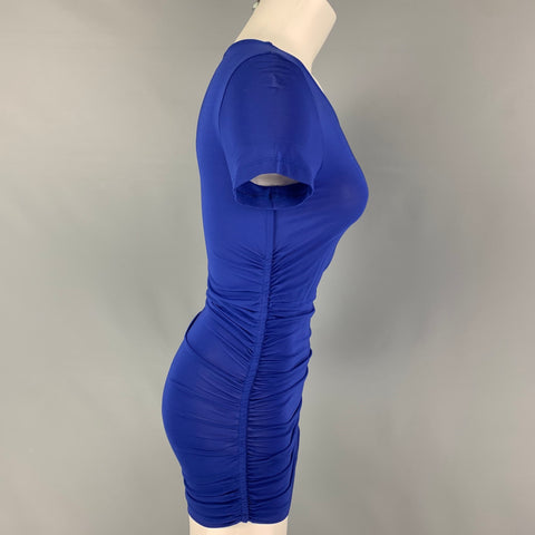 ETRO Size 4 Cobalt Viscose Ruched T-Shirt