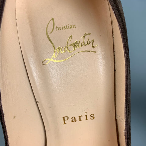 CHRISTIAN LOUBOUTIN Talla 6 Zapatos de tacón con plataforma de ante marrón
