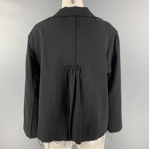 MILLER et BERTAUX Size 2 Black Wool Jacket
