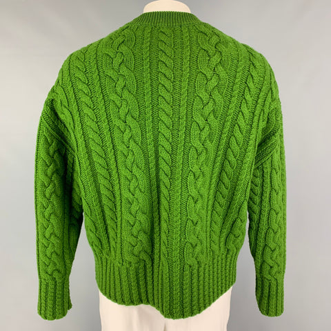 AMI by ALEXANDRE MATTIUSSI Jersey extragrande de lana con cuello redondo y color verde talla M