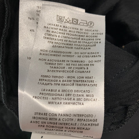ALEXANDER MCQUEEN Talla 32 Pantalón de vestir de cachemir y algodón negro con bragueta y cremallera