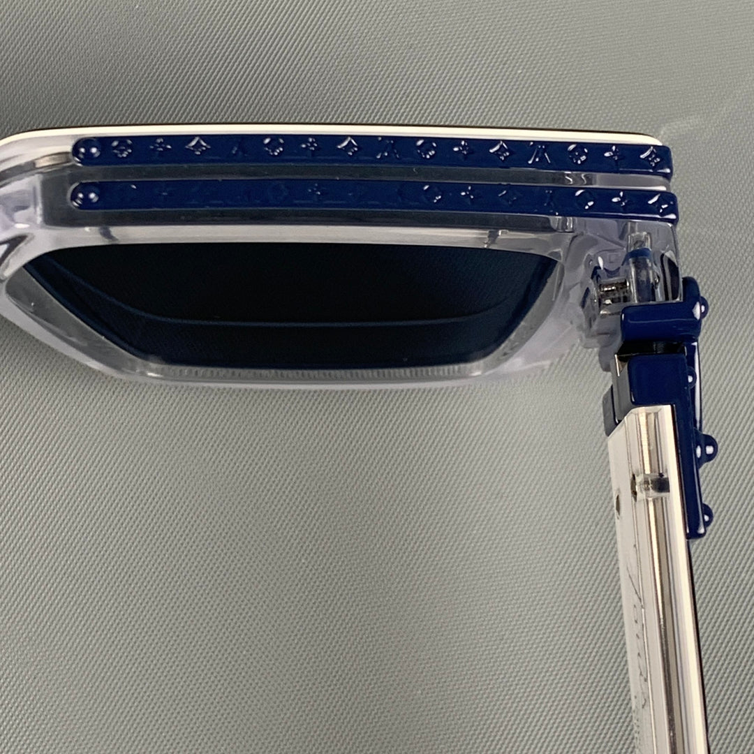 Gafas de sol LOUIS VUITTON de acetato jaspeado en azul blanco