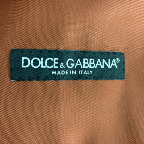 DOLCE & GABBANA Size 46 Solid Wool & Mohair Buttoned Gold Vest