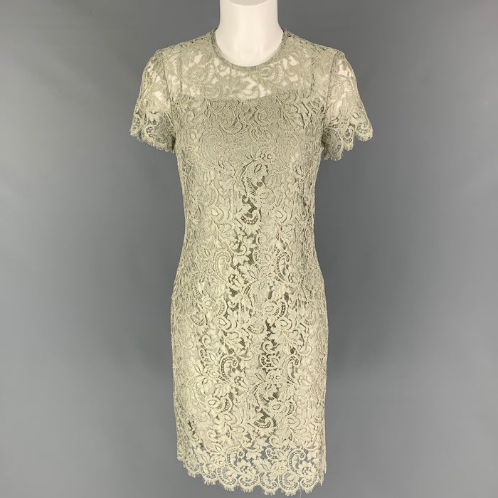 RALPH LAUREN Black Label Size 2 Moss Viscose Blend Lace Shift Dress