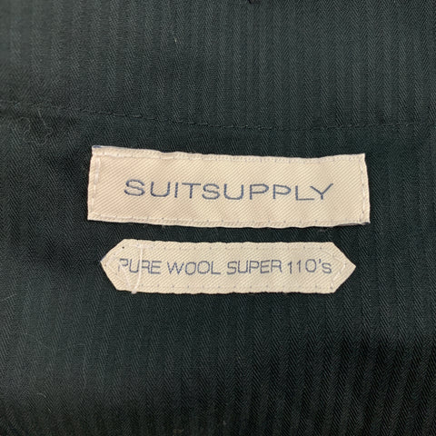 SUIT SUPPLY Size 36 Black Wool Tuxedo Dress Pants