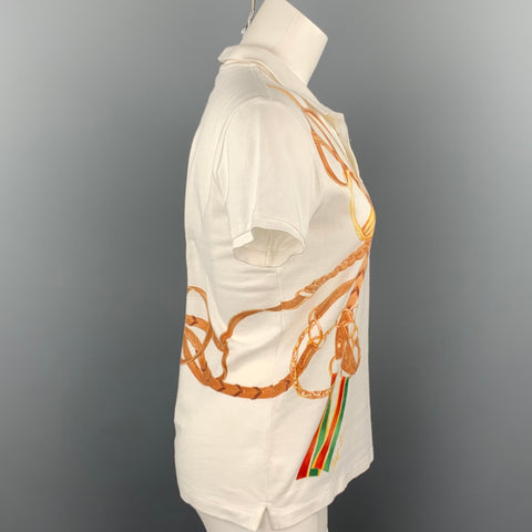 RALPH LAUREN Blue Label Édition Limitée Taille L Polo en coton équestre blanc
