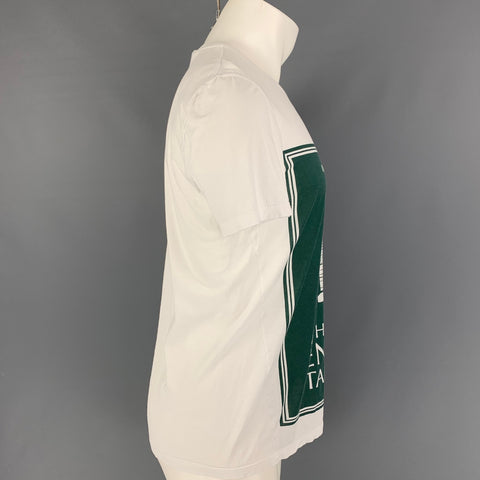 BURBERRY PRORSUM Spring 2015 Size S Green White A History Of English Tailoring Cotton T-shirt