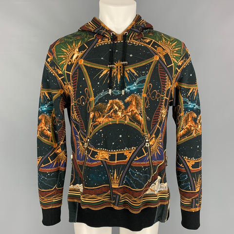 BALMAIN Size S Multi-Color Astrology Cotton Hoodie Sweatshirt
