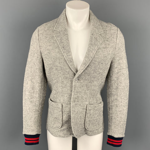 BAND OF OUTSIDERS Size S Light Grey Heather Wool Blend Jacket