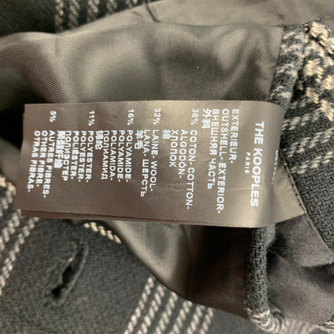 THE KOOPLES Size M Black White Plaid Cotton Blend Coat