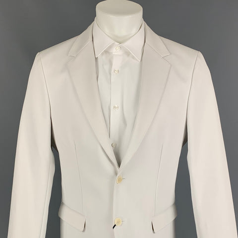 COLECCIÓN CALVIN KLEIN Talla 40 Traje de solapa de muesca de algodón blanco roto