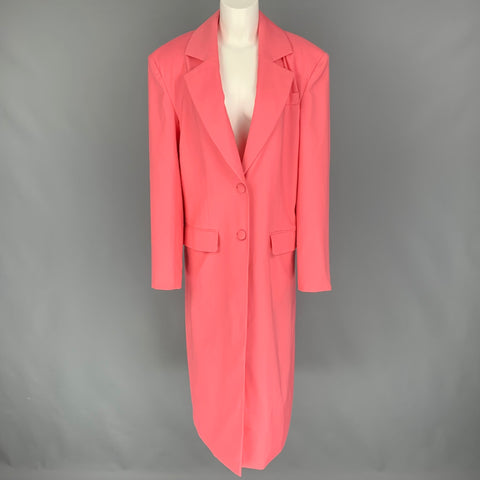 ATOIR Size 8 Pink Solid Notch Lapel Coat