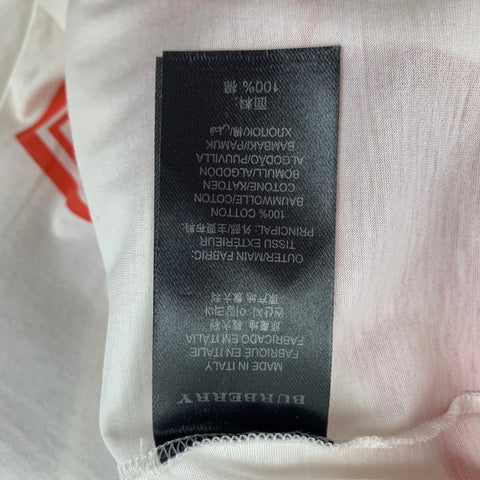 BURBERRY PRORSUM Spring 2015 Size XS Red & White Graphic Cotton T-shirt