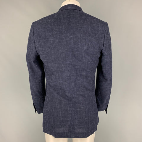 CHESTER BARRIE Size 38 Navy Wool Blend Double Breasted Sport Coat
