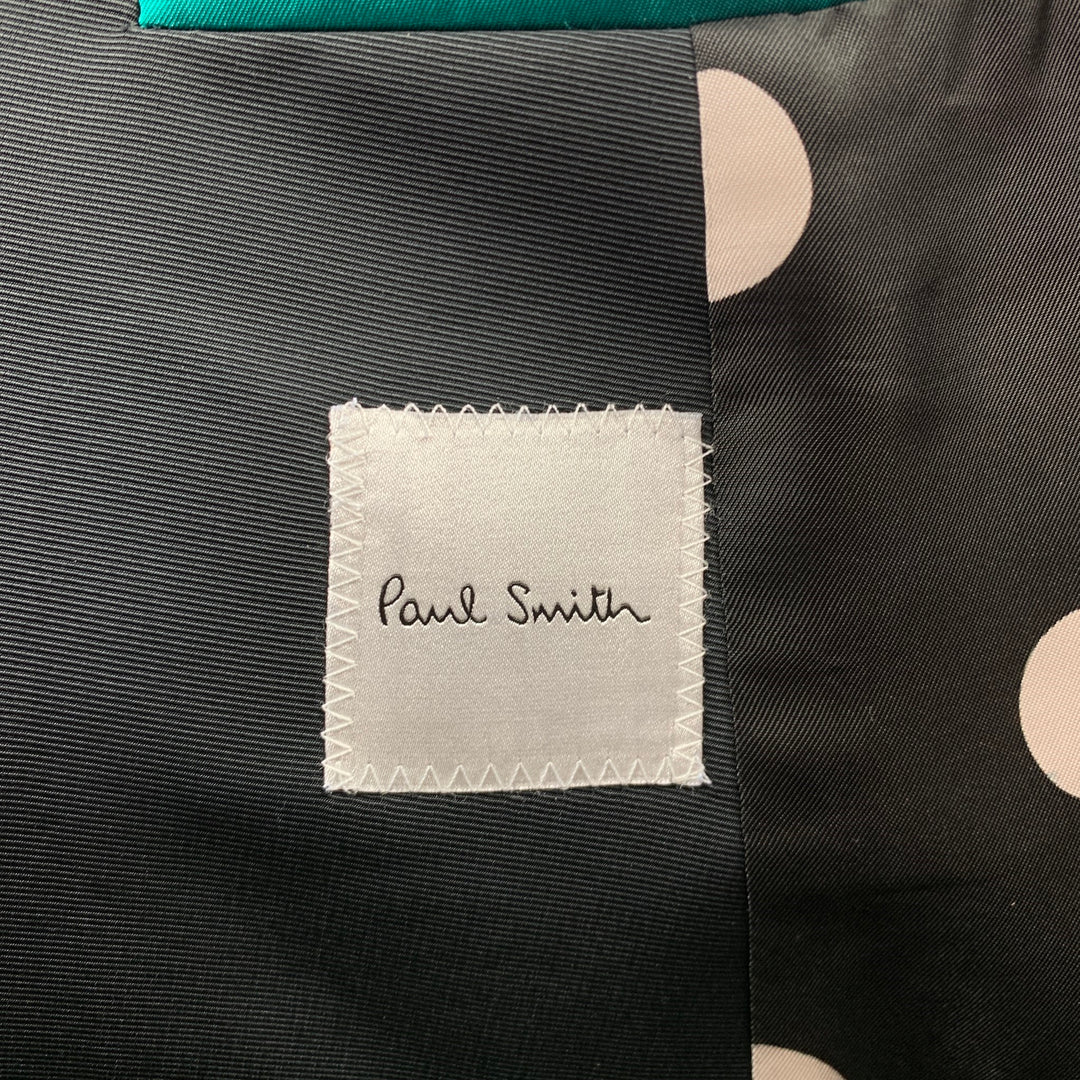 PAUL SMITH Taille M Manteau de smoking double boutonnage en laine / polyamide noir