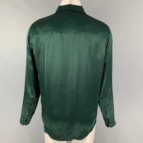 AMI by ALEXANDRE MATTIUSSI Size S Forest Green Viscose Long Sleeve Shirt