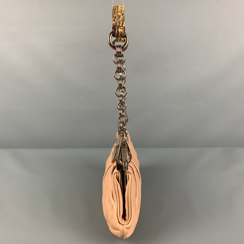 PRADA Nude Leather Lizard Handle Shoulder Bag