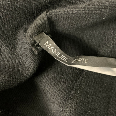 MANUEL MARTE Sudadera con capucha de algodón liso negra Talla L