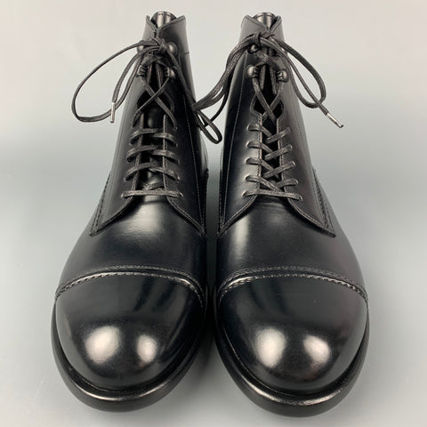 HARRYS OF LONDON Guy Taille 7 Bottines à Bout Cap en Cuir Verni Noir