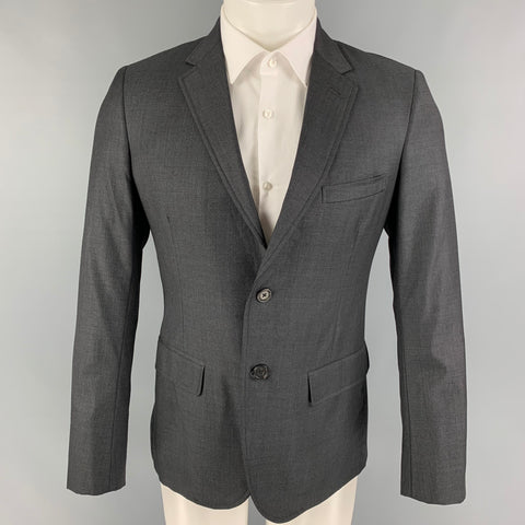 BAND OF OUTSIDERS Size 38 Charcoal Black Grid Wool Notch Lapel Sport Coat