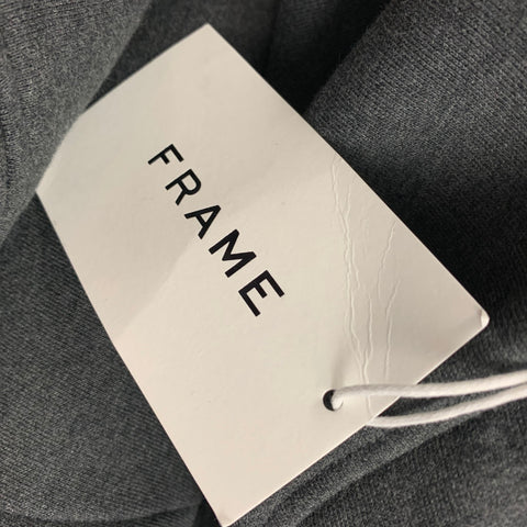 FRAME Size M Grey Cotton Polyester Half Zip Sweatshirt