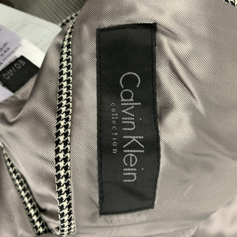 CALVIN KLEIN COLLECTION Size 40 Grey Black White Wool Sport Coat
