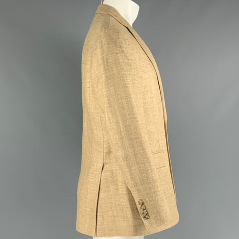 POLO by RALPH LAUREN Size 40 Beige Silk Linen Sport Coat