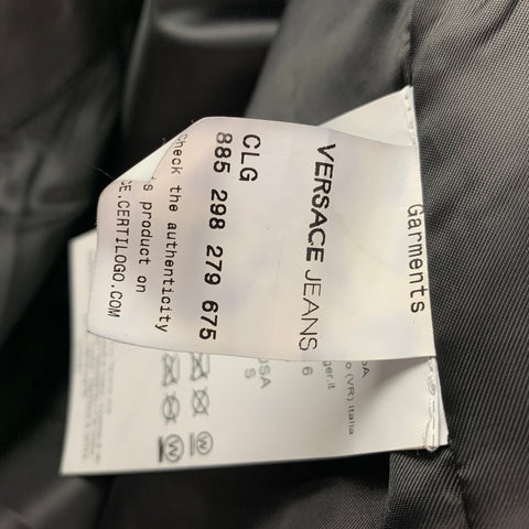 VERSACE JEANS Taille 38 Veste bomber zippée en mélange de viscose matelassée noire