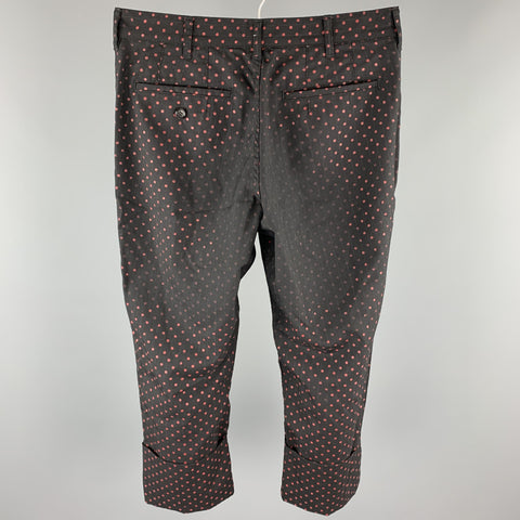 COMME des GARCONS HOMME PLUS Size XS Black & Red Dots Wool Dress Pants