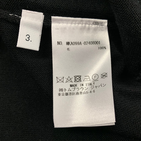 THOM BROWNE Size L Black Crew-Neck Pullover