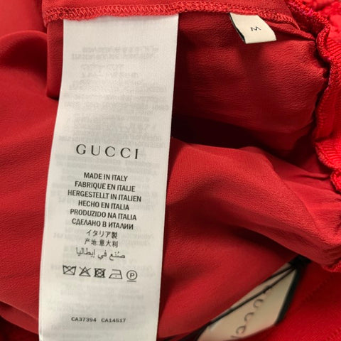GUCCI Size M Red Pink Floral Viscose Lace Up Shorts